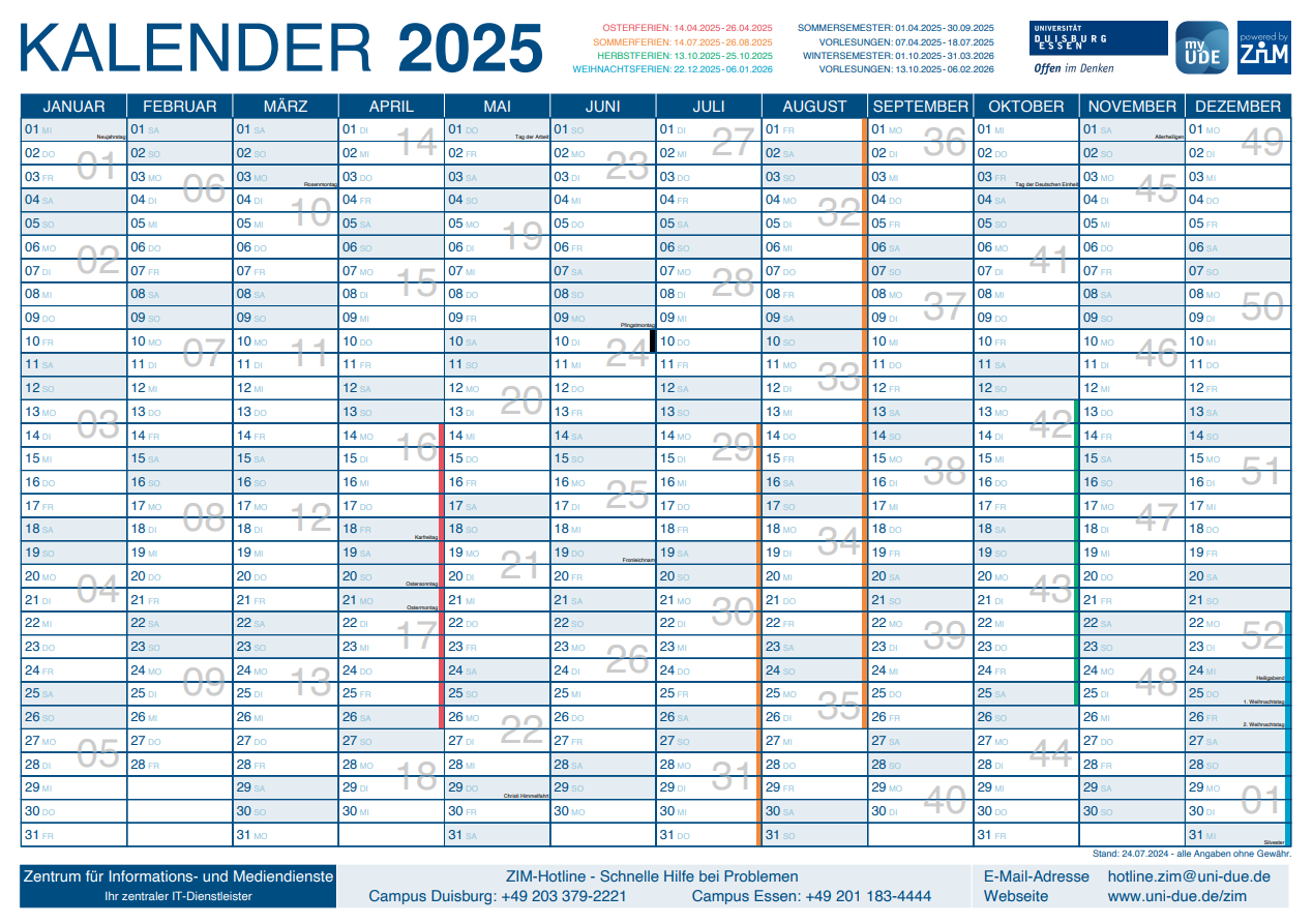 Kalender 2025 DIN A2